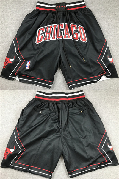 Men's Chicago Bulls Black Shorts (Run Small) 001