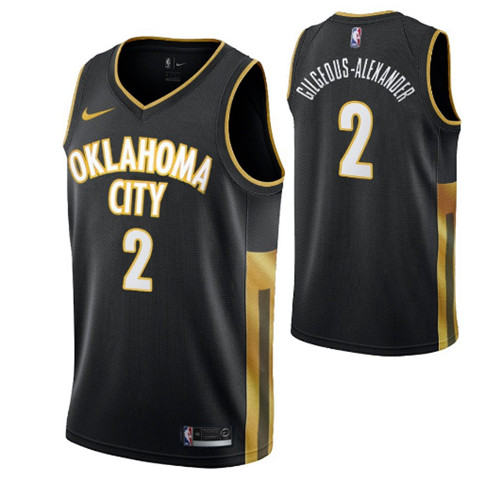 Men's Oklahoma City Thunder #2 Shai Gilgeous-Alexander Black 2019 City Edition Stitched NBA Jersey