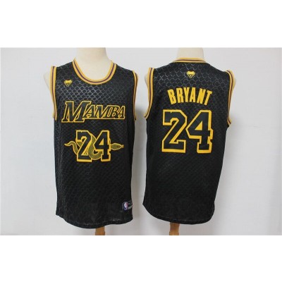Men's Los Angeles Lakers #24 Kobe Bryant Black Mamba Snake Stitched NBA Jersey