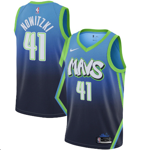 Men's Dallas Mavericks #41 Dirk Nowitzki City Edition Stitched NBA Jersey