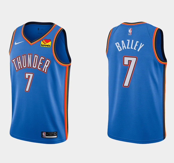 Men's Oklahoma City Thunder #7 Darius Bazley Blue Stitched NBA Jersey