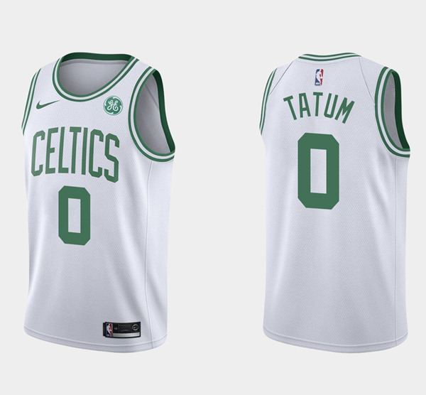 Men's Nike Boston Celtics #0 Jayson Tatum White Stitched NBA Jersey