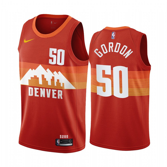 Men's Denver Nuggets #50 Aaron Gordon Red City Edition Stitched NBA Jersey