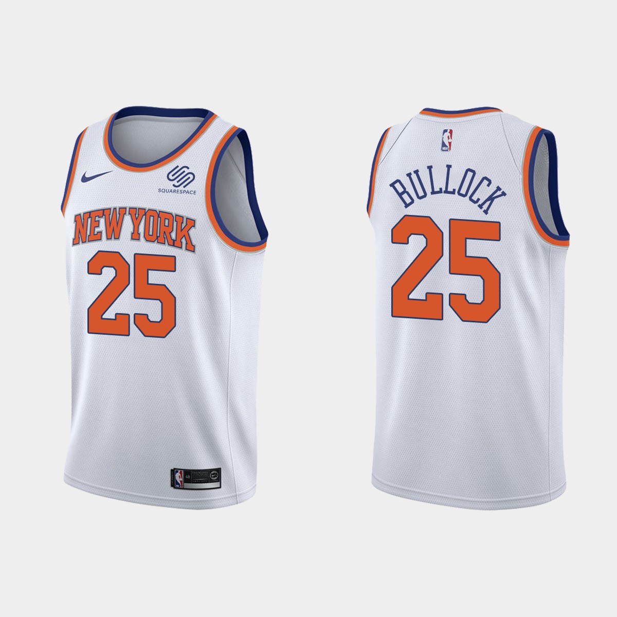 Men's New York Knicks #25 Reggie Bullock White Stitched NBA Jersey