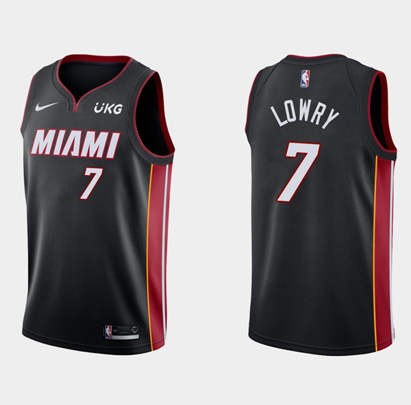 Men's Miami Heat #7 Kyle Lowry Black Stitched NBA Jersey