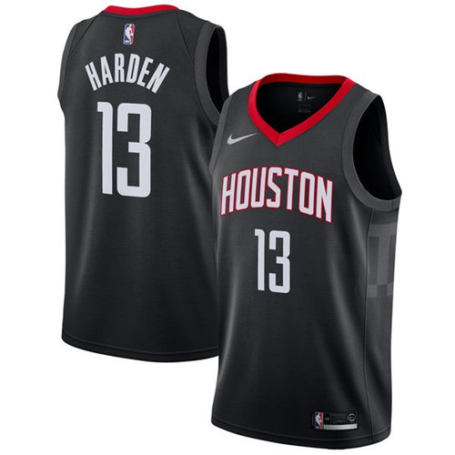 Men's Nike Houston Rockets #13 James Harden Black Swingman Statement Stitched NBA Jersey
