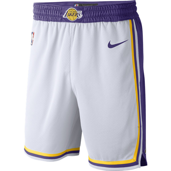 Men's Los Angeles Lakers White NBA Shorts (Run Smaller)