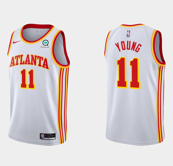 Men's Atlanta Hawks White #11 Trae Young Stitched NBA Jersey