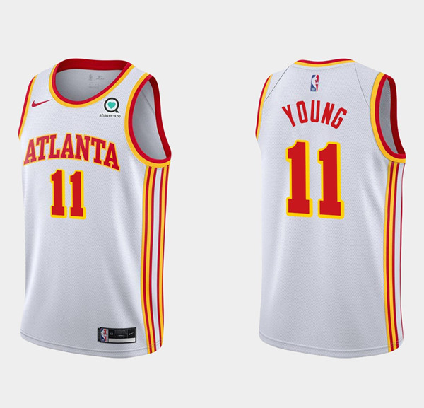 Men's Atlanta Hawks White 11 Trae Young Stitched NBA Jersey [NBA