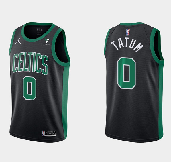 Men's Nike Boston Celtics #0 Jayson Tatum Black Stitched NBA Jersey