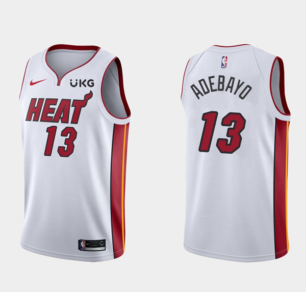 Men's Miami Heat #13 Bam Adebayo White Stitched NBA Jersey