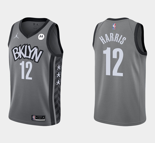 Men's Brooklyn Nets #12 Joe Harris Gray Stitched NBA Jersey