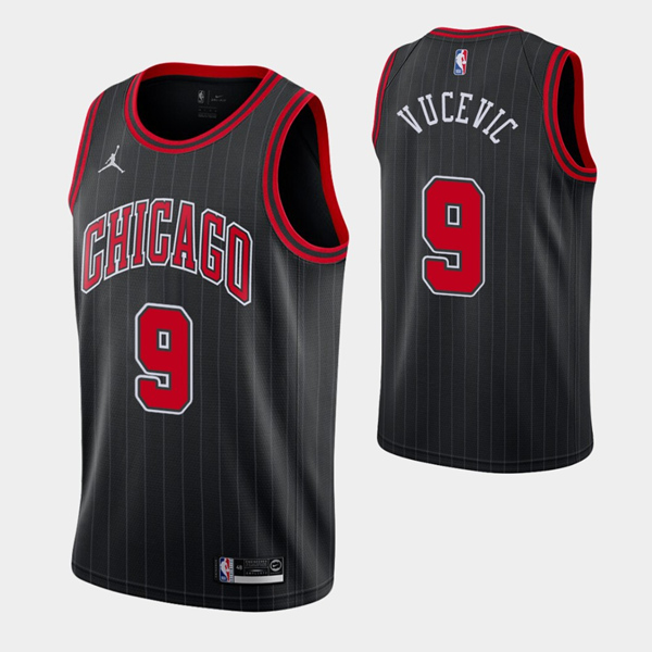 Men's Chicago Bulls #9 Nikola Vucevic Black NBA Stitched Jersey