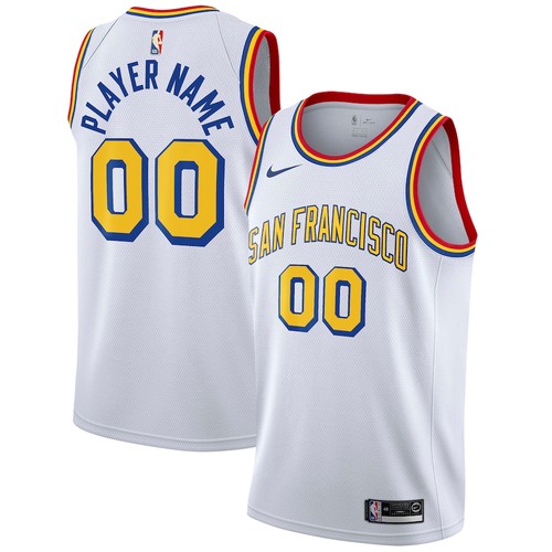 Golden State Warriors Custom White San Francisco Classic Edition Stitched NBA Jersey