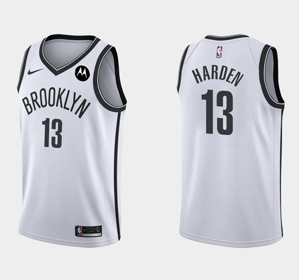 Men's Brooklyn Nets #13 James Harden Association White Edition Swingman Stitched NBA Jersey