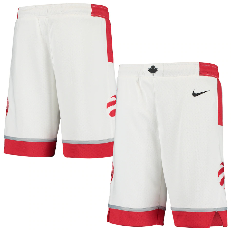 Men' Toronto Raptors White NBA Shorts (Run Smaller)