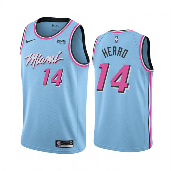 Men's Miami Heat #14 Tyler Herro Blue 2019 City Edition Stitched NBA Jersey