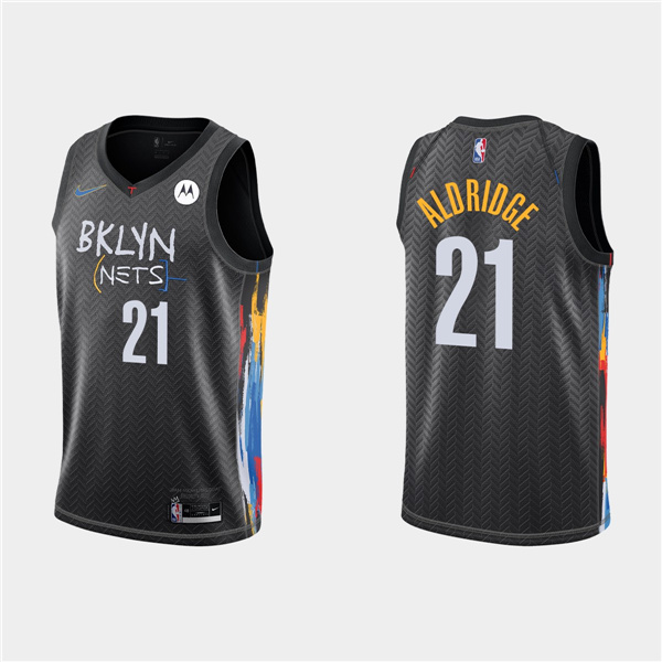 Men's Brooklyn Nets #21 LaMarcus Aldridge City NBA Stitched Jersey