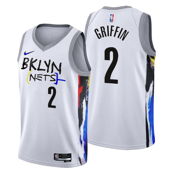Men's Brooklyn Nets #2 Blake Griffin 2022/23 White City Edition Stitched Basketball Jersey