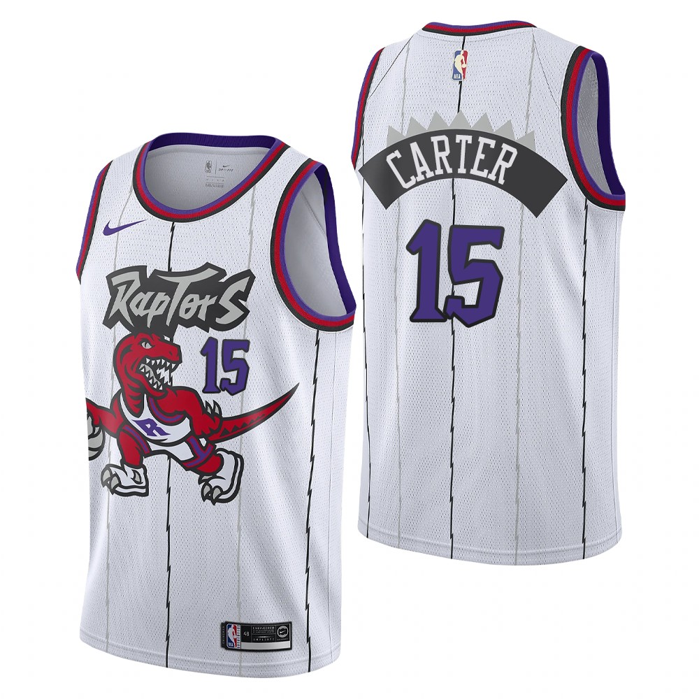 Men's Toronto Raptors #15 Vince Carter White Swingman Stitched NBA Jersey