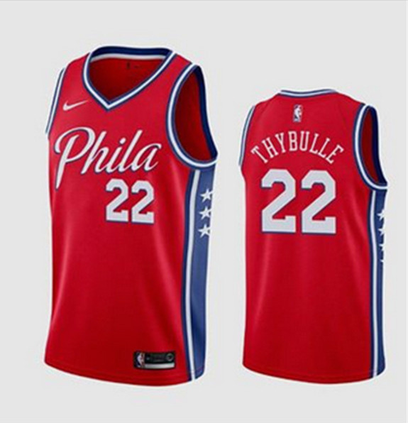 Men's Philadelphia 76ers #22 Matisse Thybulle Red Stitched NBA Jersey