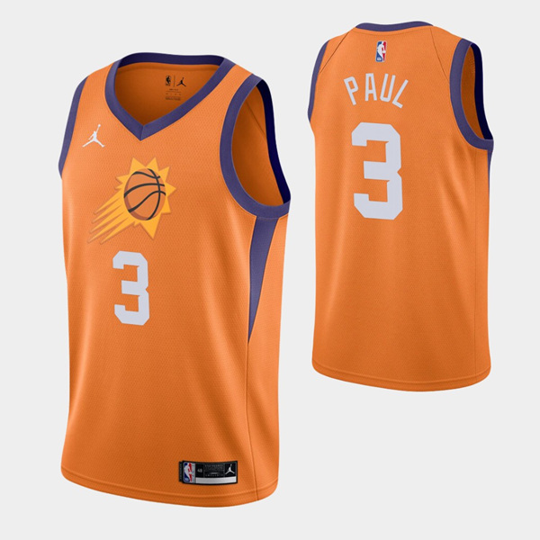 Men's Phoenix Suns #3 Chris Paul Orange Stitched NBA Jersey
