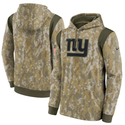 Men's New York Giants Camo 2021 Salute To Service Therma Performance Pullover Hoodie