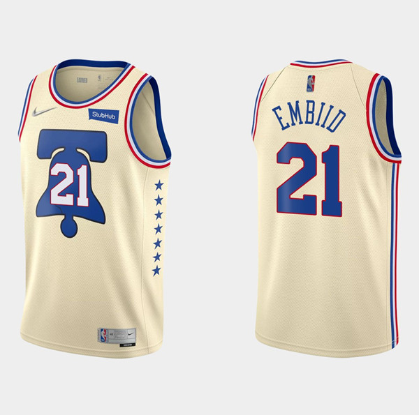 Men's 2021 All-Star Philadelphia 76ers #21 Joel Embiid Earned Edition Stitched NBA Jersey