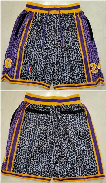 Men's Los Angeles Lakers Black Serpentine Shorts (Run Small)