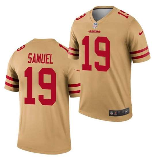 Men's San Francisco 49ers #19 Deebo Samuel Golden Inverted Legend ...