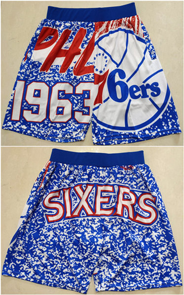 Men's Philadelphia 76ers Blue Mitchell & Ness Shorts (Run Small)