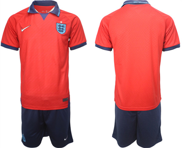 Men's England Blank Orange Away Soccer Jersey Suit
