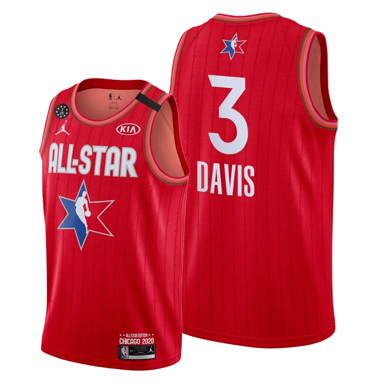 Men's Los Angeles Lakers #3 Anthony Davis Red 2020 All-Star Stitched NBA Jersey