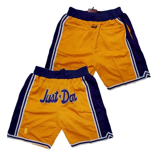Men's Los Angeles Lakers Yellow Just Don NBA Shorts (Run Smaller)