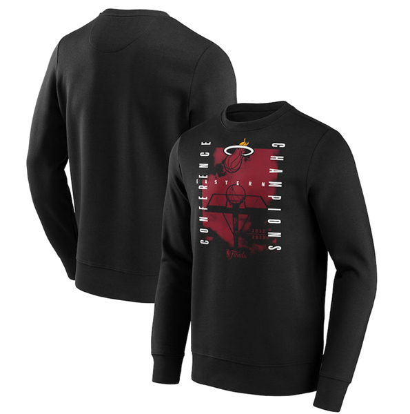 Men's Miami Heat Black 2023 Eastern Conference Champions Free Throw Courtside Long Sleeve T-Shirt