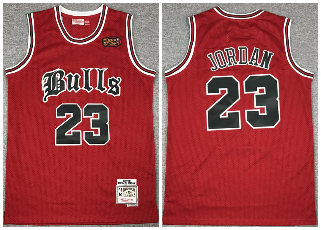 Men's Chicago Bulls Red #23 Michael Jordan 1997-98 Throwback Stitched NBA Jersey