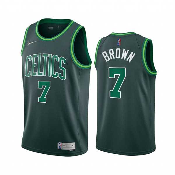 Men's Boston Celtics #7 Jaylen Brown 2021 Earned Edition Stitched NBA Jersey