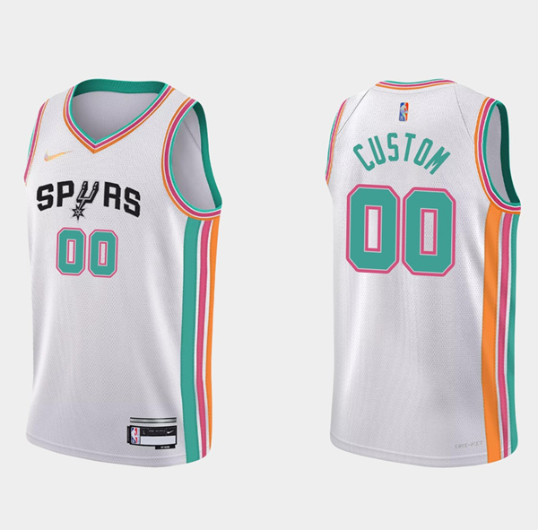 Men' SA Spurs Active Custom White 75th Anniversary City Stitched Jersey