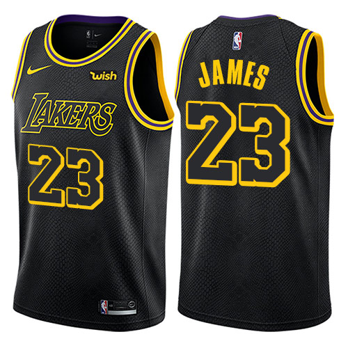 Men's Nike Los Angeles Lakers #23 LeBron James Black NBA Swingman Stitched NBA Jersey