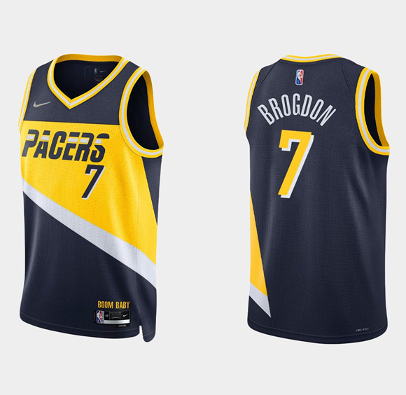 Men's Indiana Pacers #7 Malcolm Brogdon 75th Anniversary City Stitched Jersey