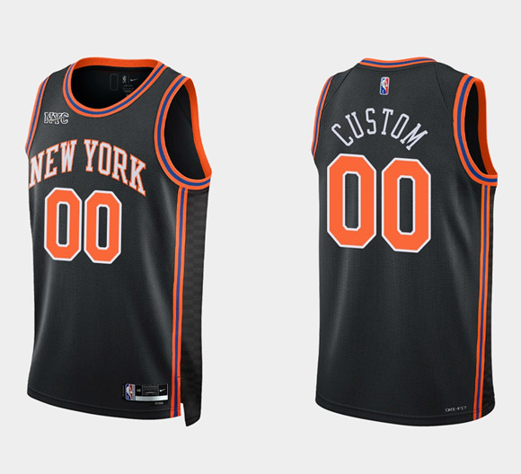 Men's New York Knicks Active Custom Black 75th Anniversary City Stitched Jersey