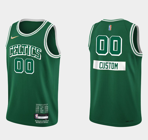 Men's Boston Celtics Active Custom Green 75th Anniversary City Stitched Jersey