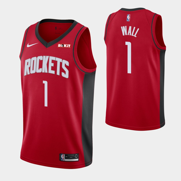 Men's Houston Rockets #1 John Wall Red Stitched NBA Jersey