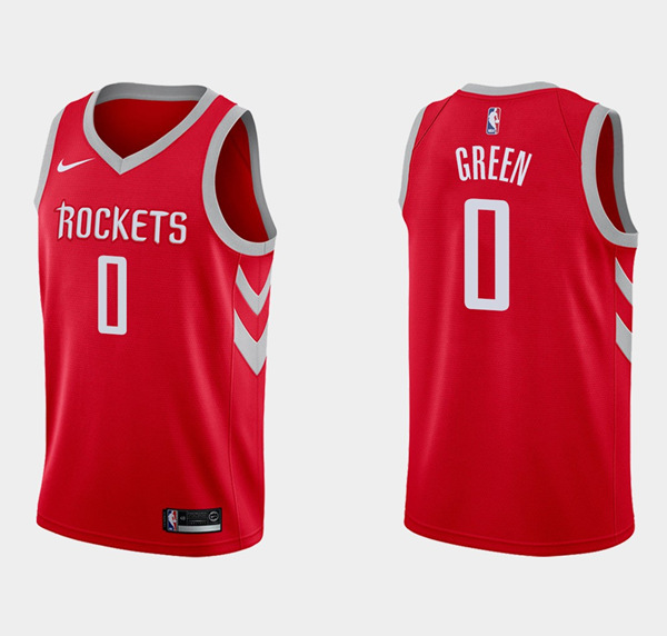 Men's Houston Rockets #0 Jalen Green Icon Edition Red Stitched Basketball Jersey