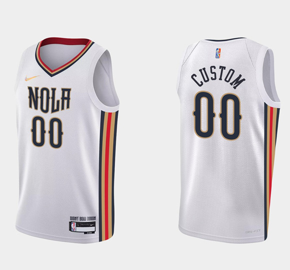Men's New Orleans Pelicans Active Custom White 75th Anniversary City Stitched Jersey