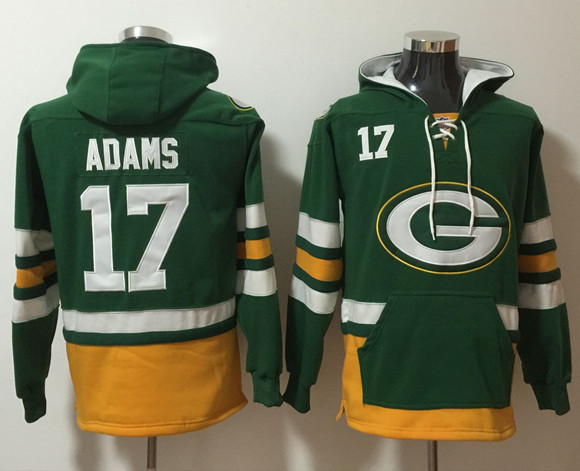 Men's Green Bay Packers #17 Davante Adams Green Ageless Must-Have Lace-Up Pullover Hoodie