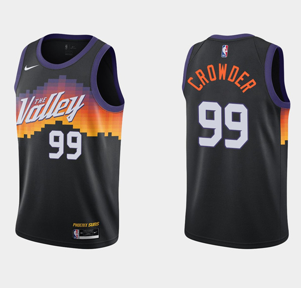 Men's Phoenix Suns #99 Jae Crowder Black City Edition New Uniform 2021 Stitched NBA Jersey