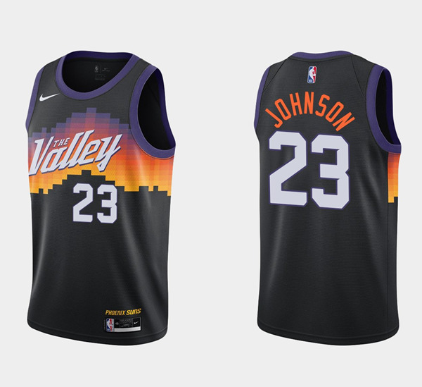 Men's Phoenix Suns #23 Cameron Johnson Black City Edition New Uniform 2021 Stitched NBA Jersey