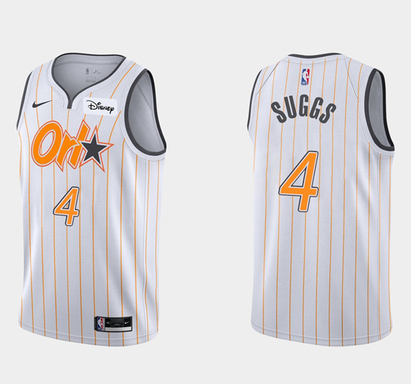 Men's Orlando Magic #4 Jalen Suggs White City Edition Stitched Basketball Jersey