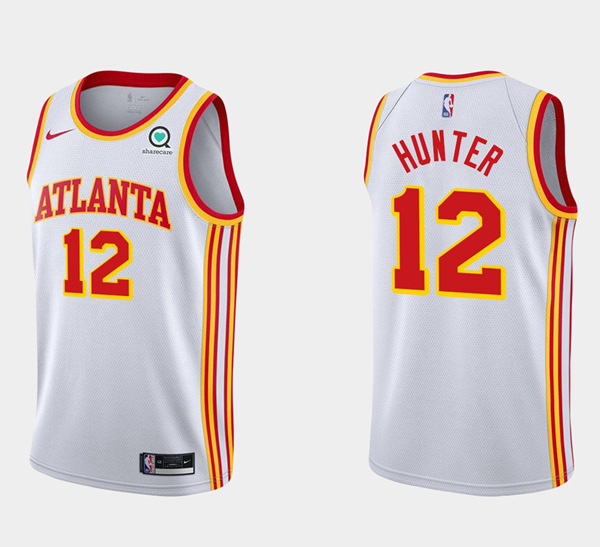 Men's Atlanta Hawks #12 De'andre Hunter White Stitched Basketball Jersey